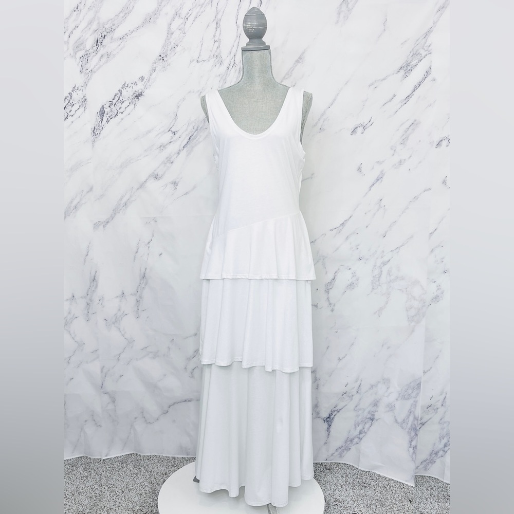 Rebecca Taylor | Tiered White Tank Dress | Size L